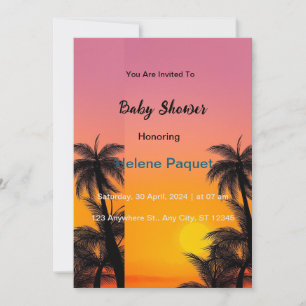 blaue Aquarell-Baby-Shower-Einladung Einladung