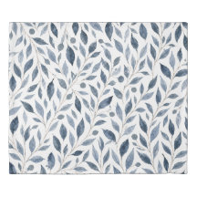 Blaue Aquarell-Blätter Botanischer Bettbezug