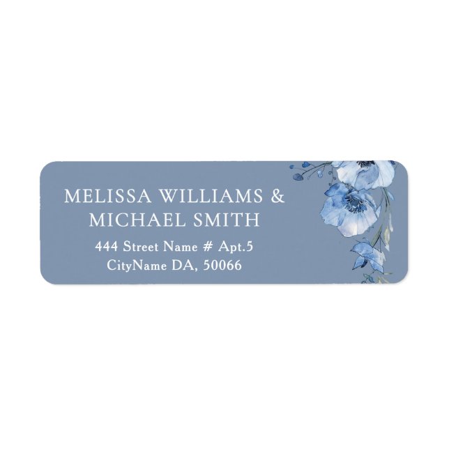 Blaue Aquarell-Blume |  Hochzeit (Vorne)