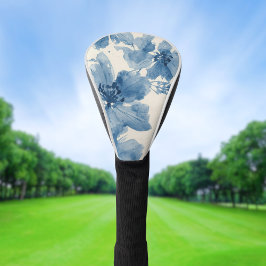 Blaue Aquarell-Blumen Botanisch Whimsical Golf Headcover
