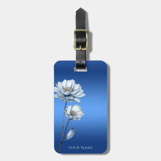 Blaue Aquarell-Blumen-Gepäckanhänger Gepäckanhänger
