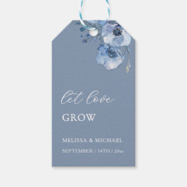 Blaue Aquarell-Blumen Hochzeit Danke Geschenkanhänger