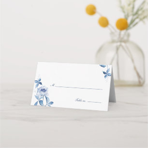 Blaue Aquarell-Blumen-Hochzeitstisch-Platzkarte Platzkarte