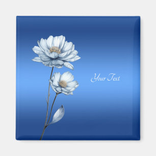 Blaue Aquarell-Blumen-Magnet Magnet
