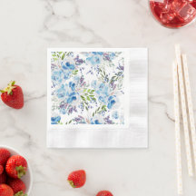 Blaue Aquarell-Blumen nahtloses Muster