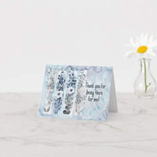 Blaue Aquarell-Blumenpinselstriche Karte