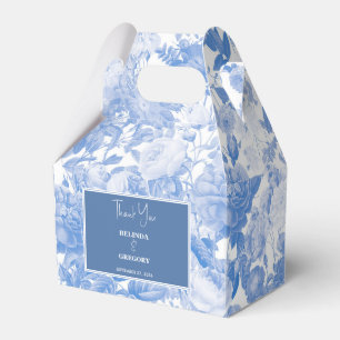 Blaue Aquarell-Botanische Blumige Hochzeit Geschenkschachtel