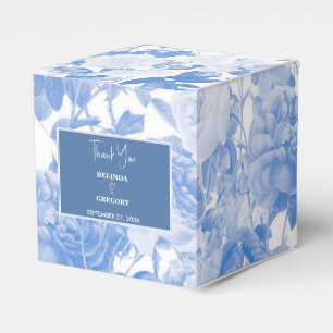 Blaue Aquarell-Botanische Blumige Hochzeit Geschenkschachtel