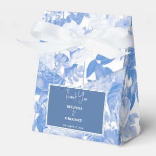Blaue Aquarell-Botanische Blumige Hochzeit Geschenkschachtel