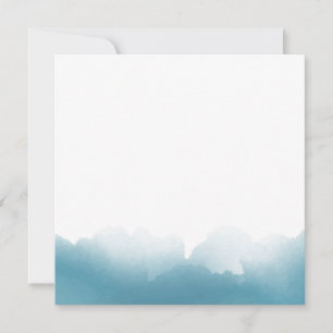 Blaue Aquarell-Einladung zur Hochzeit im Quadrat Einladung