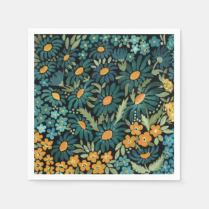 Blaue Aquarell-Gänseblümchen Serviette