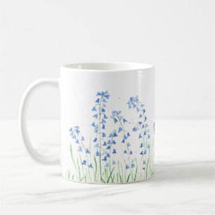 Blaue Aquarell-Glockenblumen, Blumengarten aus Hol Kaffeetasse