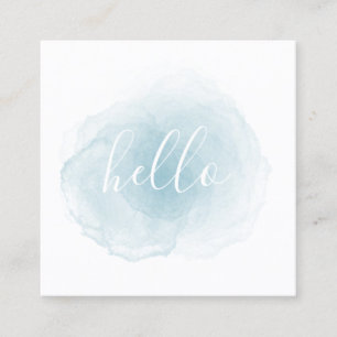 Blaue Aquarell-hallo Visitenkarte