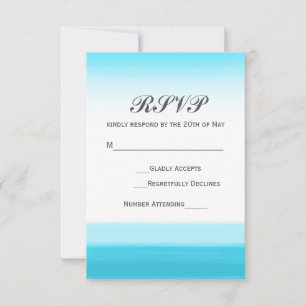 Blaue Aquarell-Hochzeits-RSVP-Karte RSVP Karte