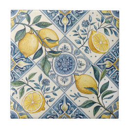 Blaue Aquarell-Limette Fliese