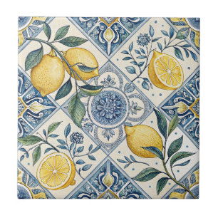 Blaue Aquarell-Limette Fliese