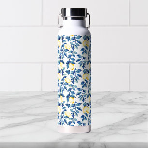 Blaue Aquarell-Limette Trinkflasche