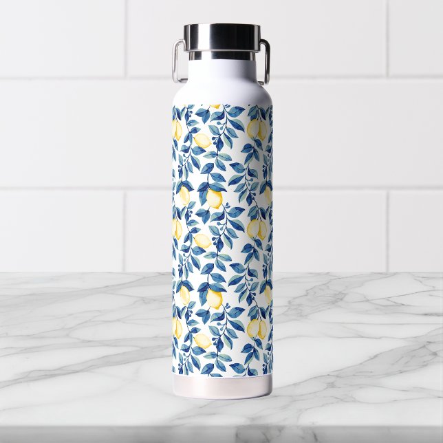 Blaue Aquarell-Limette Trinkflasche (Von Creator hochgeladen)