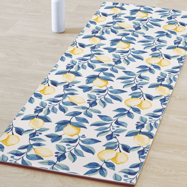 Blaue Aquarell-Limonette Yogamatte (Von Creator hochgeladen)