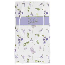 Blaue Aquarell-Monogramm-Wildblume Kleine Geschenktüte