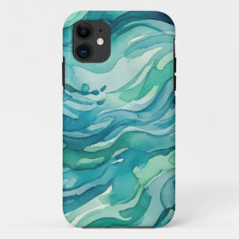 Blaue Aquarell-Ozeanwellen Case-Mate iPhone Hülle