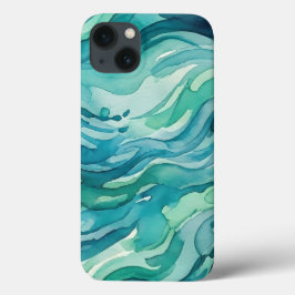 Blaue Aquarell-Ozeanwellen Case-Mate iPhone Hülle