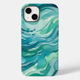 Blaue Aquarell-Ozeanwellen Case-Mate iPhone 14 Hülle