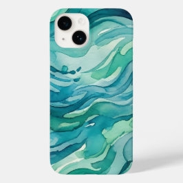 Blaue Aquarell-Ozeanwellen Case-Mate iPhone 14 Hülle
