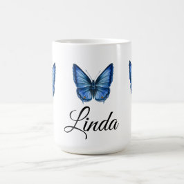 Blaue Aquarell Schmetterling Kaffeegenüsse Tasse