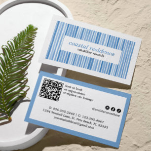 BLAUE AQUARELL-STREIFEN-OFFKÜSTE  VISITENKARTE