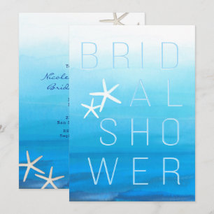 Blaue Aquarell-Tropen-Moderne BRIDAL SHOWER Einladung