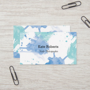 Blaue Aquarell-Visitenkarte kreativ Visitenkarte