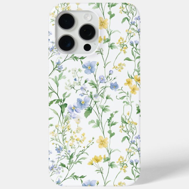 Blaue Aquarell-Wildblume Case-Mate iPhone Hülle (Rückseite)