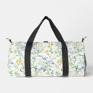Blaue Aquarell-Wildblume Duffle Bag