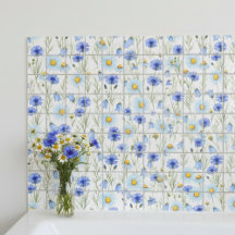 Blaue Aquarell-Wildblume
