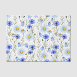 Blaue Aquarell-Wildblume Seidenpapier