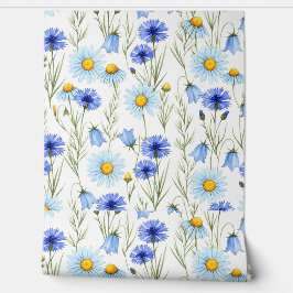 Blaue Aquarell-Wildblume Tapete