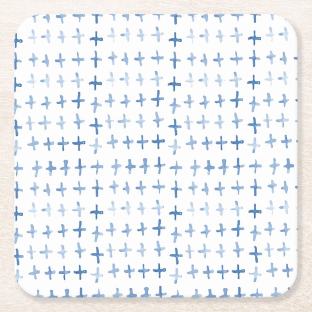 Blaue Aquarellbilder Rechteckiger Pappuntersetzer (Vorderseite)