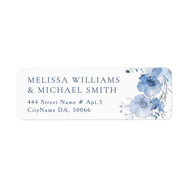Blaue Aquarellblume |  Hochzeit (Vorne)