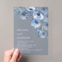 Blaue Aquarellblumen Weiß