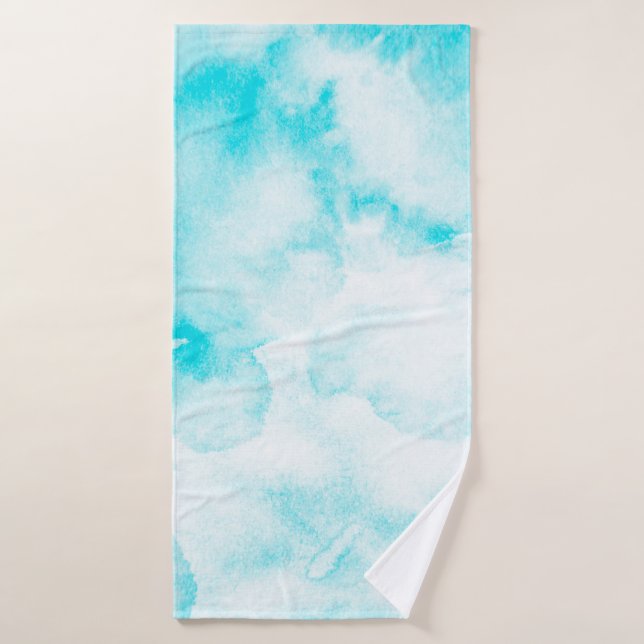 Blaue Aquarellfarbe Badehandtuch (Badehandtuch)