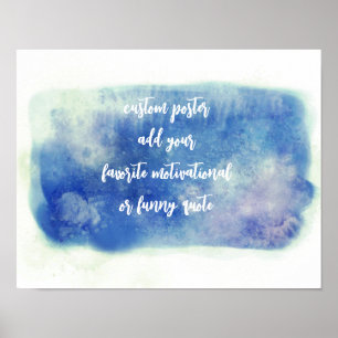 Blaue Aquarellfarbe-Gestaltung fügt ein individuel Poster