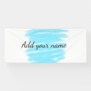 Blaue Aquarellfarbe: Namensschild hier werfen Banner