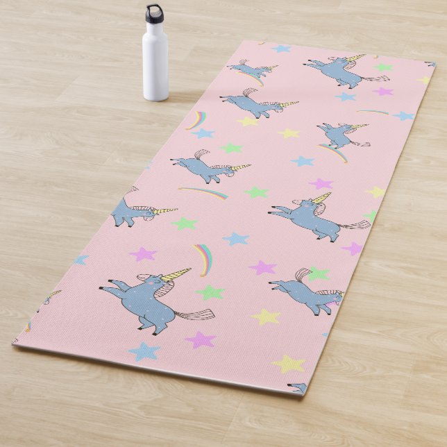 Blaue Aquarellfarbe niedlich Unicoror Regenbogenst Yogamatte (Beispiel)
