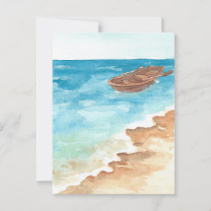 Blaue Aquarellfarbe Postkarte