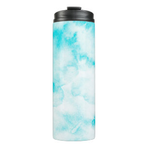 Blaue Aquarellfarbe Thermosbecher
