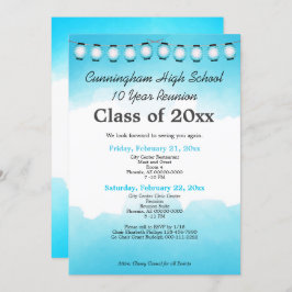 Blaue Aquarellfarbe Wiedersehen-Vorlage für High S Einladung