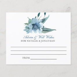Blaue Aquarellfarben Blume Hochzeitsempfang