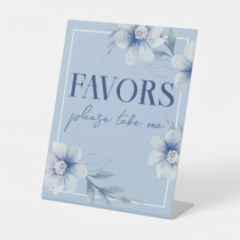 Blaue Aquarellfarben-Blume - Tabelle Sockelschild