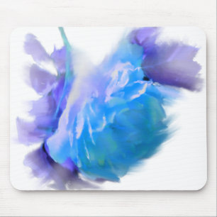 Blaue Aquarellfarben Rose Blaue Blume Mousepad